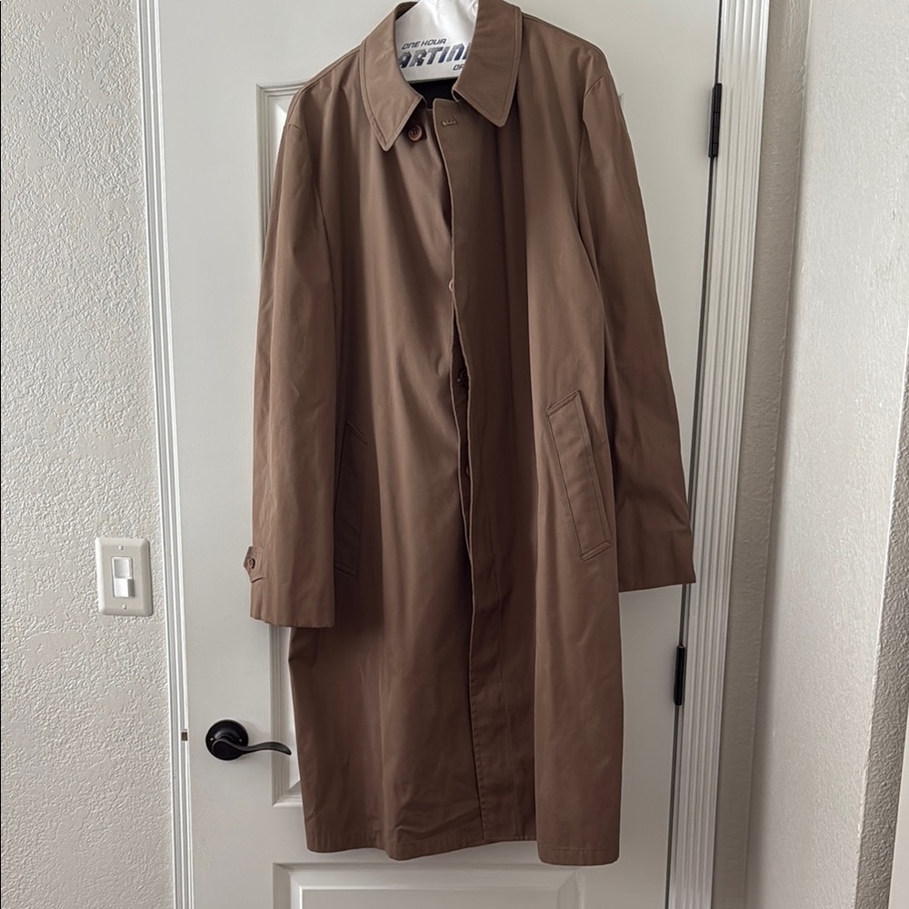 London Fog Brown Trench Coat Classic Tailored Silhouette